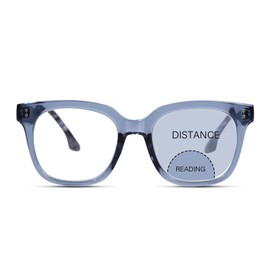 ZESAKER Bifocal Reading Glasses for Women and Men, Oversized Progressive Readers Spring Hinges, Multifocal Clear Top Computer Readers Blue light Blocking Anti Glare Bifocal Readers (Light Blue, 2.0)