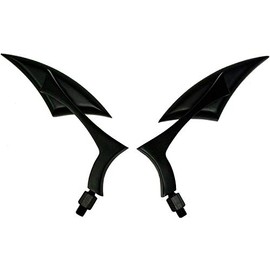 MotorToGo Mini Black Spear Style Motorcycle Mirrors Compatible for 2006 Harley-Davidson Sportster 1200 Low XL1200L