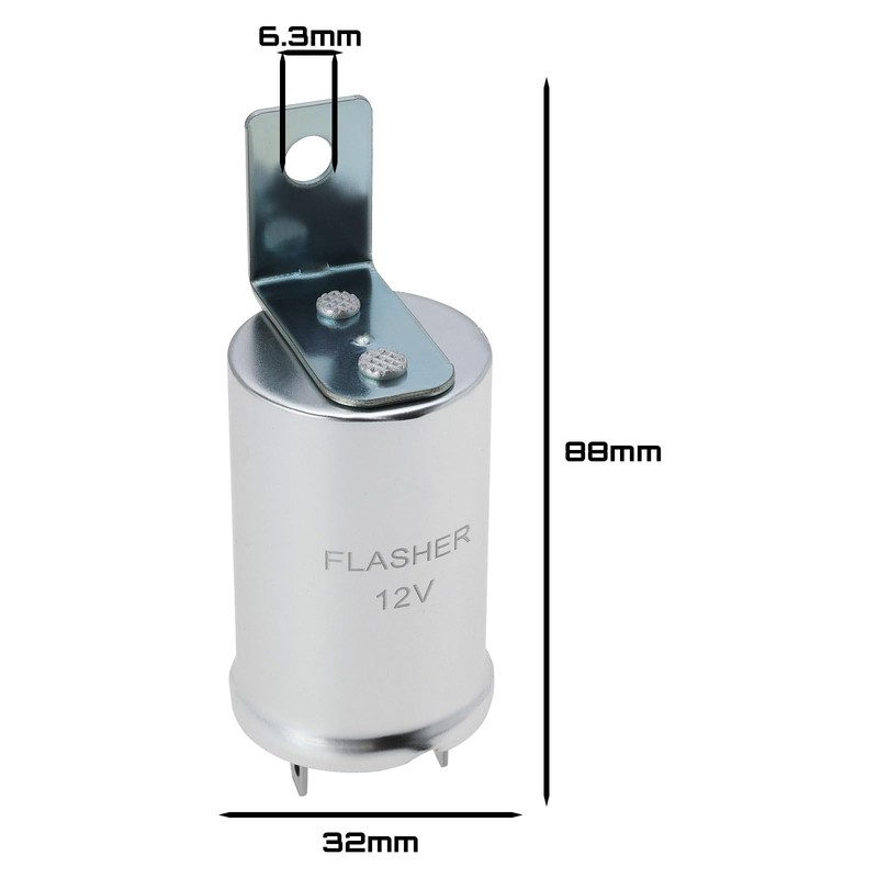 VGOL 2PCS 12V 3 Pin Electronic Flasher Relay Round Car