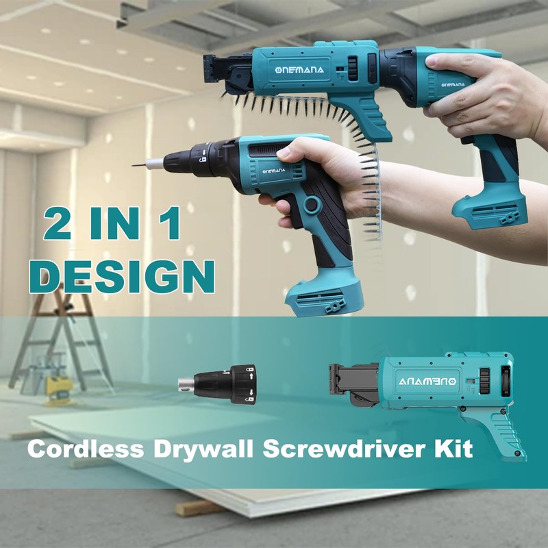 ONEMANA 20V MAX Brushless Cordless Drywall Screw Gun 4200RPM Auto-Feed