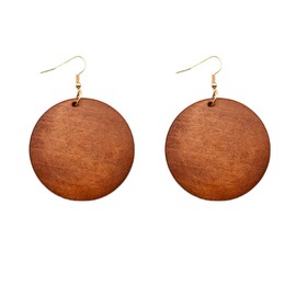 4 Pairs Ethnic Big Geometric Round Circle Teardrop Wood Dangle Earrings Wooden Drop Sets for Women