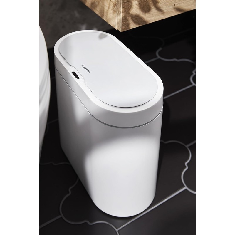 ELPHECO Bathroom Trash Can with lid - 2.5 Gallon Waterproof