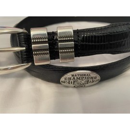 Enmon Black Leather Belt With Louisiana State University Conchos 28,30,40,46,56