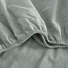 Eikei Washed Cotton Chambray Fitted Sheet Set Solid Color Casual