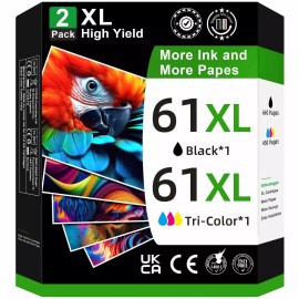 OEGGOINK 61XL Ink Cartridges Black and Color for HP Ink 61 Replacement for HP 61 Ink C...