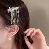Rhinestone Star Hair Clip with Tassel Chain Y2K Bling Hair