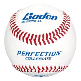 Baden Perfection Collegiate Flat Seam Game Baseballs | 3B-PPROF-CL Model, Premium Leather, for College-Level Play, One Dozen