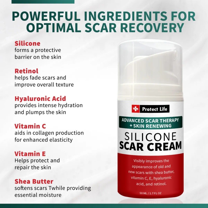 Crema De Silicona Protect Life Para Cicatrices Quirúrgicas,