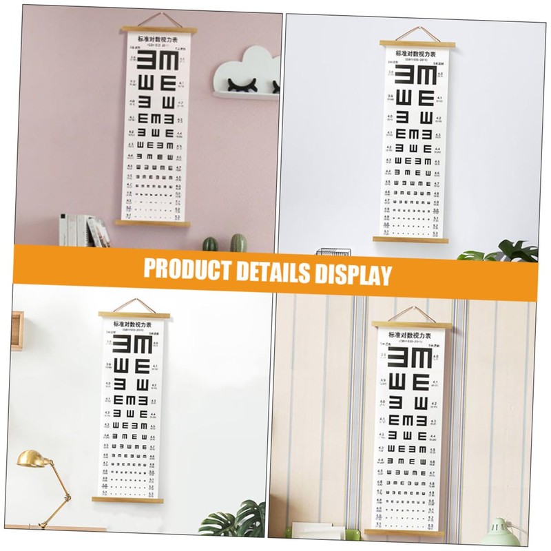 Mobestech Hangable Visual Eye Exam Chart Waterproof Tear-resistant Wall Eye