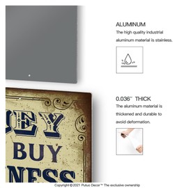 Putuo Decor Funny Tin Metal Sign, Man Cave Bar Decor Money Can't Buy Happiness But it Can Buy Cigars, 12 x 8 Inches