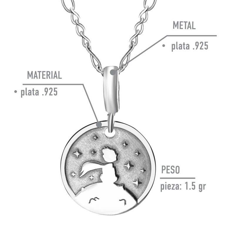 TAMI Collar de Plata El Principito - Dije para Hombre