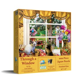 SUNSOUT INC - Through a Window - 1000 pc Jigsaw Puzzle by Artist: Lori Schory - Finished Size 20" x 27" - MPN# 35094