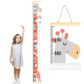 HomeChi Tabla de Crecimiento para Niños, Regla de Gráfico de Altura de Lona Colgante y Extraíble para Medición de Estatura con Dibujo de Jirafa para Bebés Niños, Ideal para Decoración de Pared de Habitación y Guardería
