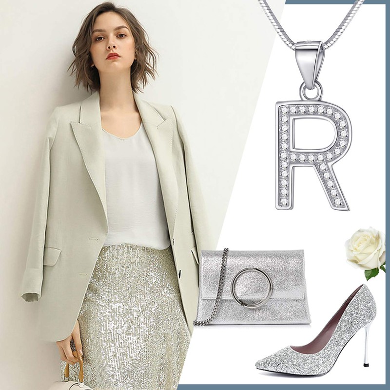 Morella Ladies’ Necklace with Various Letter Pendants to Choose From,