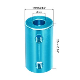 uxcell 6mm to 6mm Shaft Coupler Rigid Coupling Connector L25mm x D14mm Aluminum Alloy for 3D Printers DIY Encoder with 4 Screws & Spanner - 1 Pcs