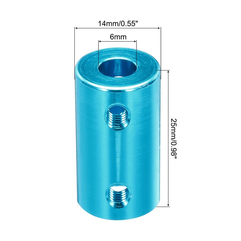 uxcell 6mm to 6mm Shaft Coupler Rigid Coupling Connector L25mm
