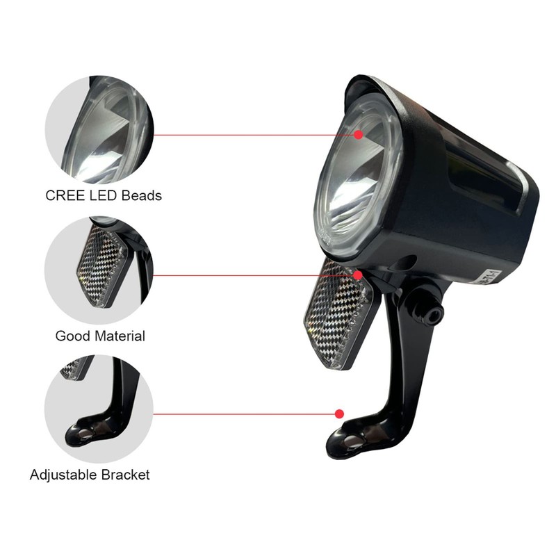 Electric Bicycle Front Light, LED Front Light, Premium ABS Electric