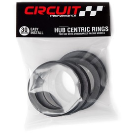 Circuit Performance 73.1mm OD to 66.6mm ID Black Plastic Polycarbonate Hub Centric Rings
