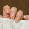 Medium Length Press On Rainbow Heart Acrylic Nails - 24
