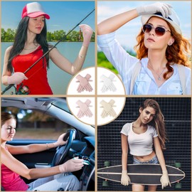 Leumoi 4 Pairs Women's Sun Gloves UV Protection Gloves Touchscreen Driving Gloves Women's Cycling Gloves Sunblock Gloves(Simple Style,White, Ash Pink, Cameo Brown, Light Skin Color)