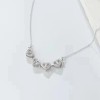 Collar Convertible Plata 925 Corazón Y Trébol De 4 Hojas