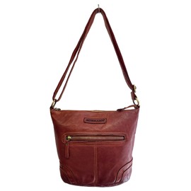 Rowallan Deep Tan Roxburgh Rustic Leather Shoulder Bucket Crossbody Small Bag 2713