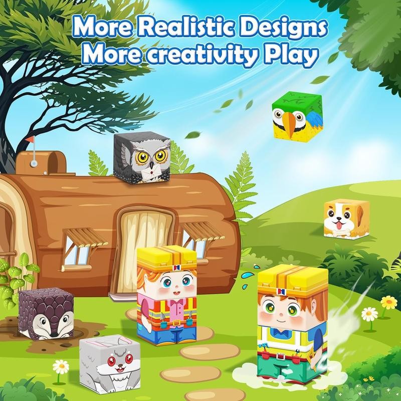 150PCS Magnetic Blocks with Drawstring Bag Mine Magnet World Toys