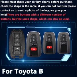 Cavlobe Zinc Alloy Key Fob Cover,Keychain,Full Protection Car Key Case for Toyota Camry RAV4 Avalon TRD Corolla XSE C-HR GT86 Prius Prime Highlander 4Runner Prado Keyshell Accessories(NO.053 Black)
