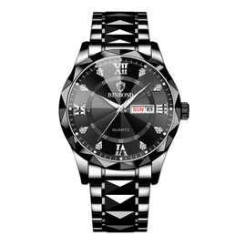 Silverora Women's Men's Couple Watches: Multifunctional Waterproof Calendar Luminous Analogue Quartz Women's Watches Stainless Steel Bracelet Watches with Shiny Diamond Scale Gifts for Women Men,