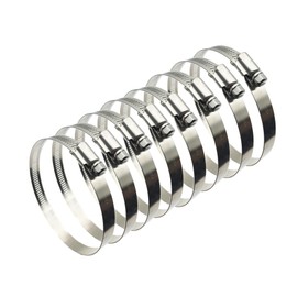 EesTeck EesTeck 8 Pieces 4" Adjustable 304 Stainless Steel Duct Clamps Hose Clamp Pipe Clamp Air Ducting Clamp worm drive hose clamps (91mm-114mm)