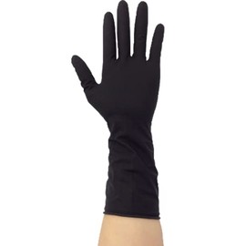 Evermate Gloves, Latex Black, 30 Pieces, Left & Right Use, Powder Free (7.5 - 8.0 Inches)