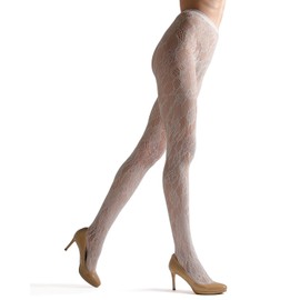 Natori Women's Lace Cut Out Net Tights, 04565, Ivory, S