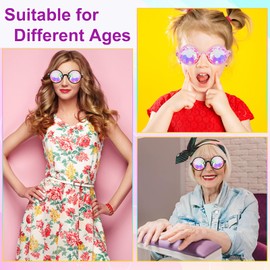 DTSC Pack of 2 Kaleidoscope Rainbow Sunglasses, Glasses with Steampunk Kaleidoscope, Rave Glasses Prism, Suitable for Music Parties, Christmas Parties