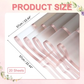 PATIKIL 20 Sheets Frosted Flower Wrapping Paper, Waterproof Gold Edge Bouquet Wrapping Paper Florist Supplies Packaging Paper for DIY Crafts Wedding Birthday Gift, Light Gray