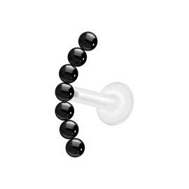 PIERCINGLINE PTFE Labret with Internal Thread Titanium Attachment 7 Balls Piercing Lip Nose Ear Helix Tragus Medusa Choice of Colours and Sizes, Titanium PTFE Titanium