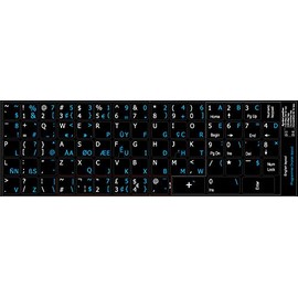 Programmer Dvorak - English New Non-Transparent Keyboard Labels Layout Black OR White Background (15x15) for Desktop, Laptop and Notebook (Black Background)