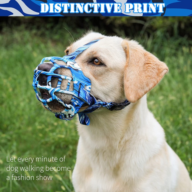 BARKLESS Dog Muzzle, Silicone Basket Muzzle for Small Medium Large