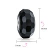 Solid Black Faceted Murano Glass .925 Sterling Silver Core Spacer