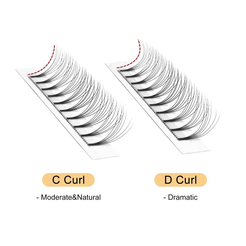 QUEWEL Premade Lash Fans, 6D Premade Fans Eyelash Extensions 0.07mm
