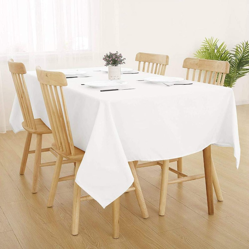 Sourcemall Tablecloth, White, Solid, 100% Cotton, Table Cover, Heat Resistant,