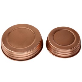 Rustic Shiny Copper Decorative Mason Jar Lids (4 Pack, Wide Mouth)