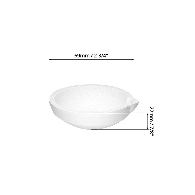 QWORK Ceramic Crucible Bowl, 4 Pcs Quartz Melting Dishes Pot