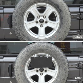 Hoolcar Spare Tire License Plate Relocation Bracket Holder Compatible with 1997-2023 Jeep Wrangler TJ JK JKU JL JLU & 2021-2023 Ford Bronco, Black