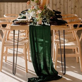 Emerald Green Table Runners 4 Packs 29x120 Inches Long Velvet Runner for Xmas Dinner Thanksgiving Wedding Party