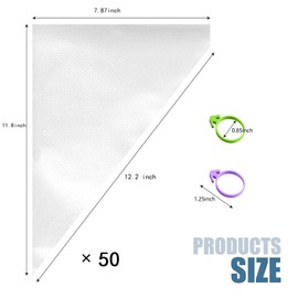 Piping Bags Disposable, Cookie Bags, Pastry Bags, Tipless Piping Bags, Non-Slip Icing Piping Bags Disposable Design for Cream Frosting and Cakes, Cookie Decorating Bags (50, 12.2 inch)