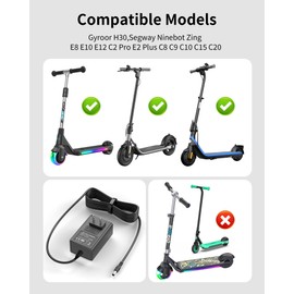 VHBW 25.2V for Ninebot Scooter Charger Compatible with Segway Ninebot C2/C2 Pro/E2/E2 Plus/ZING C8/ZING C10/ZING C20 eKickScooter