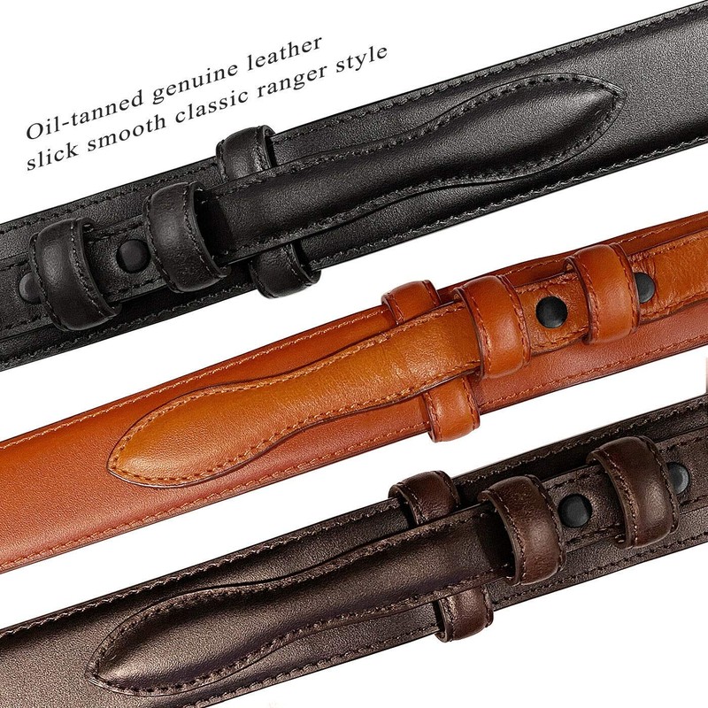 Men's Leather Ranger Belt 1 and 3/8" Wide Brown 32
