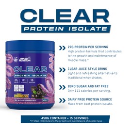 Applied Nutrition - Clear Protein Isolate - Juice Style Dairy Free Protein - Best Clear Protein Powder - Best Protein Isolate - Supports Muscle Growth - (450g - 15 Servings) (Millions Pineapple)