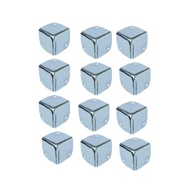 Wohlstand Furniture corners, metal corners, 40 x 40 mm, metal corner bracket, strut protection, quartet metal corners, silver, galvanised, for aluminium box, wooden case, chest case, flight case, pack