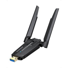 BrosTrend 5400Mbps Adaptador WiFi USB para PC Tri-Banda 6GHz y 5GHz y 2.4GHz, AXE5400 USB WiFi 6E Largo Alcance, Antena Wi-Fi USB3.0, Receptor Inalámbrico para Windows 11/10, Wi-Fi 6 Dongle MU-MIMO